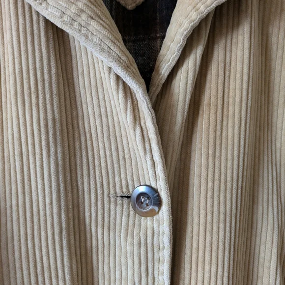 Vintage Brandon Thomas 100% Cotton Tan Corduroy Barn Chore CoatSize M